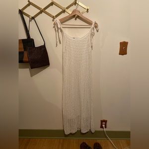 Zara White Crochet Midi Dress